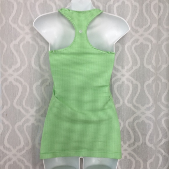 Lululemon Green White Gingham Tank Top - Picture 3 of 3
